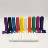 100 ensembles de tubes d'inhalateur nasal vierges d'aromathérapie d'huile essentielle colorée avec des mèches de coton de haute qualité Ocvht