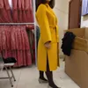 loeweev ontwerper topkwaliteit Loeweev nieuwe modeontwerper overcoat2018 nieuwe Roewe kasjmier jas groen gele jas nieuwe modeontwerper