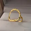 Bandringen Mode Onregelmatige Holle Ovale Opening Ringen voor Vrouwen Roestvrij Staal Goud Kleur Geometrische Paar Ringen Mode Eenvoudige Sieraden R231130