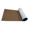 All Terrain Wheels EVA Foam Faux Teak Boat Deck Mat Decking Sheet Yacht Flooring Anti Skid Self Adhesive Vehicle Pad 45X240 Brown