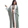 Vêtements ethniques Ouvert Abaya Kimono Sangle Robe À Franges Manteau Musulman Cardigan Robe Automne Femmes Abayas Islam Turquie Tunique Tunique Femme