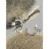 Creolen 925er Sterling Silber Kleines Design Sinn Schlicht Individualität Cool Style Perle Ring weiblich
