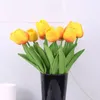 Torkade blommor 35 cm vit tulpan simulering känns blomma hem dekoration ornament bröllop pografi props falska 10 st 231130