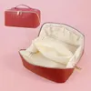 Storage Bags PU leather checkered embossed large-capacity multifunctional cosmetic bag with high-end feel
