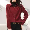 Vrouwen Blouses Shirts Vintage Losse Vrouwen En 2023 Herfst Winter Uitloper Elegante Vrouwelijke Casual Basic Tops Effen Cloingyolq