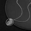 Pendant Necklaces Tropical Palm Leaves Necklace Stainless Steel Circle Leaf Sandy Beach Trendy Jewelry YP8761