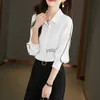 Kvinnors blusar skjortor Elegant Lady White Long Sleeve Fashion Women 2023 Vintage Style Casual Women Basic Tops Cloingyolq