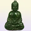 Hela billiga kinesiska gamla handarbeten Green Jade Carving Buddha Pendant Netsuke912110468883070