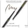 Wzmacniacze brwi Makeup 1,5 mm rdzeń tra-fine Matic podwójny ołówek do brwi z pędzlem odporny na pot i nie zawroty głowy Dhawc