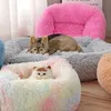 Canis canetas macio longo pelúcia pet gato cama casa gatos cão esteira inverno quente quadrado dormir cães filhote de cachorro ninho almofada portátil para animais de estimação gatos cama 231124