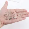 Backs Earrings WKOUD 1-12 Pairs Wave Cuff Chain Cartilage Clip On Wrap Stainless Steel Non Piercing Set