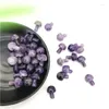 Figurines décoratives en améthyste naturelle, Quartz violet, en forme de champignon, cristal poli, pierre décorative, cadeau, cristaux décoratifs