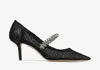 Chaussures habillées en cristal pour femmes, design parfait, sandales noires en dentelle peu profonde, talons hauts, taille de fête 35-42 avec boîte