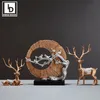 Decorative Objects Figurines Lucky Deer Elk Wealthy Fortune Symbol Animals Feng Shui TV Cabinet Ornaments Living Room Nordic Home Decor Decoration 231130