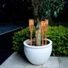 Outdoor fatto a mano bambù solare giardino patio prato lampada Tiki torcia paesaggio luce impermeabile Pathway dissuasori