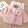 Down Coat Autumn Winter Warm Faux Fur Coat For Girls Jacket Baby Snowsuit Sweet Christmas Princess Outwear 1-5 Years Kids Clothes 231129