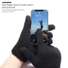Cinq doigts gants en gros polaire doublé mode chaud câble noir tricoté hiver écran tactile 231130