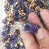 Pingente colares moda requintado irregular natural pedra de cristal roxo para mulheres fio enrolado quartzo reiki cura jóias