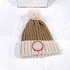 Chapéu de malha boné de luxo inverno feminino masculino neutro mistura de lã hatsunisex letras de caxemira casual ao ar livre equipado chapéus tecido