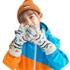 Barns fingerlösa handskar vinter barn handskar för pojke tjej söt tryckt fem-finger skidhandskar vattentät utan halktjip förtjockade snö barntillbehör 4-12y 231129