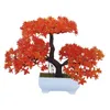 Dekorativa blommor kreativa gröna konstgjorda växter träd bonsai i potten plast planter hem hösten dörr girland