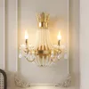 Duvar Lambası Büyük Oturma Odası Dekor Kristal Led Sconce 110-240V Lüks El Proje Koridoru Amerikan Mum Aydınlatma