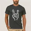 Camisetas de hombre Camiseta estampada Cuello redondo Manga corta Casual Cuerno de metal Símbolo pesado Cool Pride Personalidad