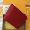 Paris Premium Red Leather Slank Wallet X Red Black Plånbok äkta läder243T