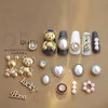 Nail Art Decorations 10pcs Retro Metal Decoration Drill Baroque Bronze Pearl Alloy Letter Accessories 231129