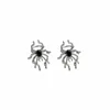 Backs Earrings 1pair Vintage Punk Spider Zircon Clip For Women Goth Animal Black Crystal Dark Earring Jewelry