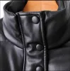 Модные повседневные однотонные женские кожаные куртки Роскошные дизайнерские брендовые женские полупальто осенне-зимние теплые короткие топы