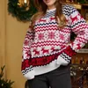 Kvinnors tröjor Jultröjor för par Kvinnor Män O Neck Sueter Jumpers Xmas Matchande kläder unisex casual Loose Knitwear Long Sleeve 231130