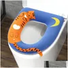 Couvre-siège de toilette Ers Tapis de salle de bain minces Coussinets plus épais Coussin chauffant doux Tapis de sol chauffant Livraison directe Accueil Jardin Accessoire de bain Otfd7