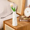 Vases Accueil DIY Vase à fleurs en plastique blanc imitation céramique arrangement conteneur pot panier décoration moderne pour fleurs 231130