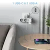 Cabos de extensão de réguas de energia Protetores contra surtos TESSAN EU Extensor de tomada de parede com 3 tomadas CA e portas USB 5V 24A Adaptador de tira Sobrecarga para HomeOffice 231130