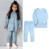 Kleidung Sets 2023 Frühling Kinder Mädchen Samt Anzug Langarm Hosen Feste Kleidung Für Säugling Kleinkind Junge Pullover Sweatshirt Set Teenager Outfits 231130