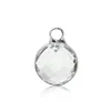 New Trendy 8.6MM Round Crystal Birthstone Silver Charm Beads for Wholesale (No Chain)