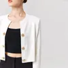 Женские куртки Xiaoxiangfeng, кардиган с золотыми пуговицами в стиле Pi, весна-осень 2023, двубортный короткий свободный трикотаж