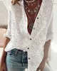 Damen Blusen Mode Blumenmuster Langarm Shirt Stehkragen Top Damen 2023 Sommer Plain Button Front Elegant Vielseitig Basic Wear