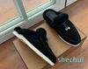 oman warm Loafer sneeuwpantoffel wollen pantoffels klassieke gesp designer dames casual schoenen zachte zool hoge elastische runderpeesbodem platte hak schoen nieuwigheid