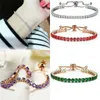 Charme pulseiras multicolor strass ajustável banhado a ouro pulseira para mulheres meninas na moda brilhante oversized zircão cristal fino presente