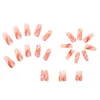 False Nails 24 Fake Nail Kit With Glue Gel Gentle Artificial Finger Manicure Camellia For Masquerade Banquet Weekend Trips