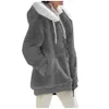 Damen Jacken Winter Mode Mantel Lässig Mit Kapuze Reißverschluss Damen Kleidung Kaschmir Herbst Frauen Fleece Jacke Einfarbig Mäntel 231129