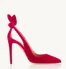 Women dress party pumps sandal high heels aquazzuras bow tie pumps suede leather pointed toe slingback sandals luxury designer sexy lady shoes