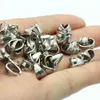 Usine entière 200 pcs ton argent en acier inoxydable de haute qualité connecteur pendentif crochet impression pincement caution clip fermoir bijoux Fi159f