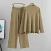 Womens Two Piece Pants Autumn and Winter Sticked 2 -Piece Pendant tröja Set Leisure Street Suit Wide Legged 231129