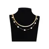 Naszyjniki wisiorek Modne naturalny naszyjnik perłowy dla kobiet złoto plisowany łańcuch ze stali nierdzewnej Ladies Girls Jewelry Akcesoria Hurtowe