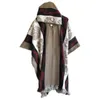 Mens Hoodies Sweatshirts Retro Casual Loose Hooded Knitted Shawl Ethnic Totem Long Wind Shoulder Coat 231129