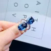 VVS-klasse London Blue Topaz zilveren ring eenvoudige 925 zilveren natuurlijke topaas sieraden met 18K goudverguld verjaardagscadeau voor vrouw