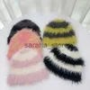 Beanie/Skull Caps Designer Imitation Mink Plush Hat Children's Winter Dopamined Hat Ware Striped Wool Hat Cold Hat J231130